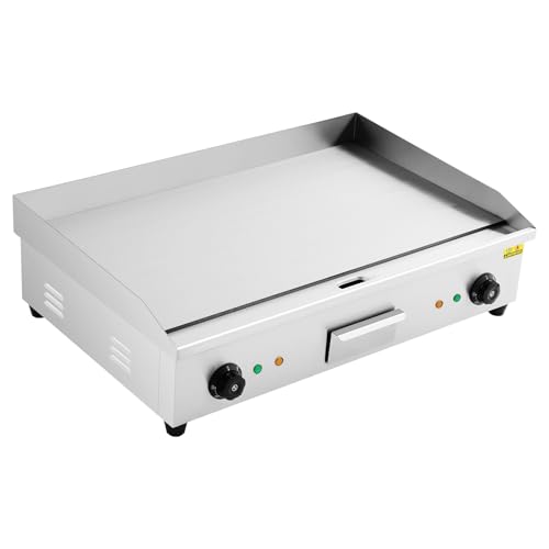 Elektrogrill | Tischgrill Elektrisch | Professionelle Elektrische Grillplatte | 4,4KW Leistung | 72,7x40cm (28,6x15,75") | 220V | Temperaturregelung (50-300°C) | Für Pancakes, Fleisch & Gemüse von Zalydala