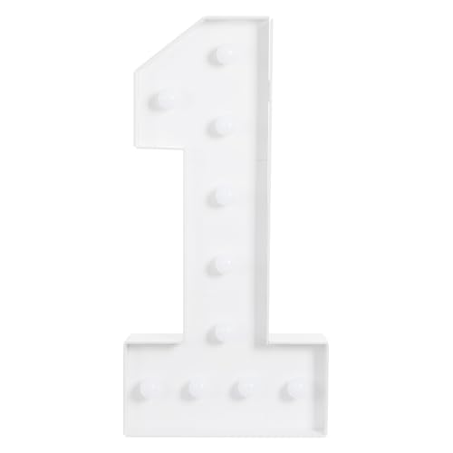 LED Zahlen 3D Lampe Beleuchtete Ziffern,Buchstaben Lichter Alphabet Lampe,KT-Board,Light Up Zahlenfür Hochzeit,Geburtstag,Party, Weihnachtslampe (1) von Zalydala