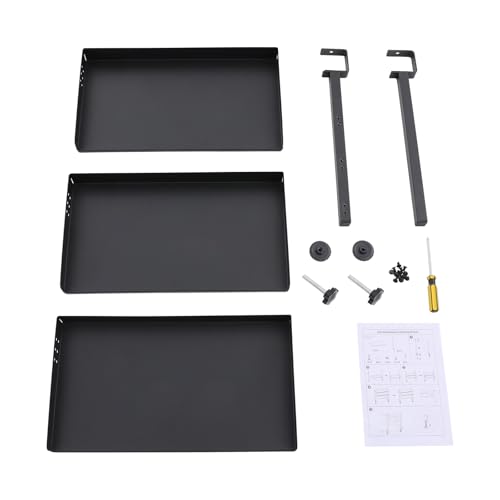 Tischregal | Schreibtischregal | Klemmbares Schreibtisch-Organizer-Regal |11kg Tragkraft pro Stufe | Verstellbar (0-45mm Tischstärke) (Schwarz, Abstand zwischen den Ebenen: 9,9 cm/3,9 Zoll, 3) von Zalydala