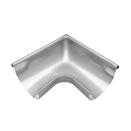 ZAMBELLI Rinnenwinkel 90 Grad (Außenwinkel) verzinkt RG 250 Silber Dachrinnenwinkel mit Wulst außen für Dachrinne halbrund, ohne löten von Zambelli GmbH & Co. KG