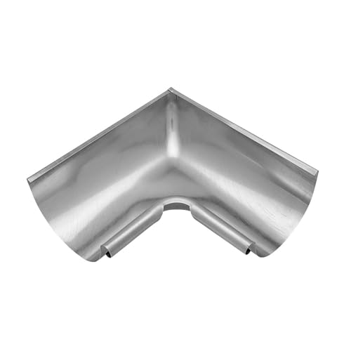 ZAMBELLI Rinnenwinkel 90 Grad (Innenwinkel) verzinkt RG 280 Silber Dachrinnenwinkel mit Wulst innen für Dachrinne halbrund, ohne löten von Zambelli GmbH & Co. KG