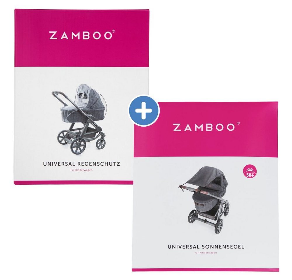 Zamboo Kinderwagen-Sonnenschutzhülle Erstlings- & Schutzset, Regenschutz, Regenverdeck & Sonnensegel, Sonnenschutz für Kinderwagen von Zamboo