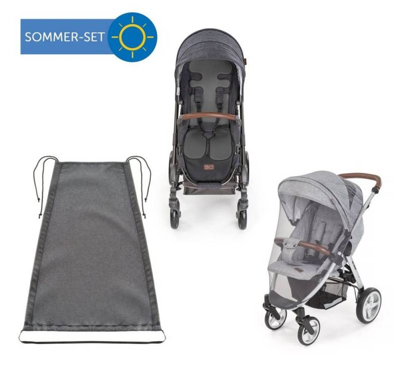 Zamboo Kinderwagen-Sonnenschutzhülle Komfort- und Schutz-Set (3-St), für Buggy mit Sitzauflage Sitzeinlage, Sonnenschutz & Insektenschutz von Zamboo