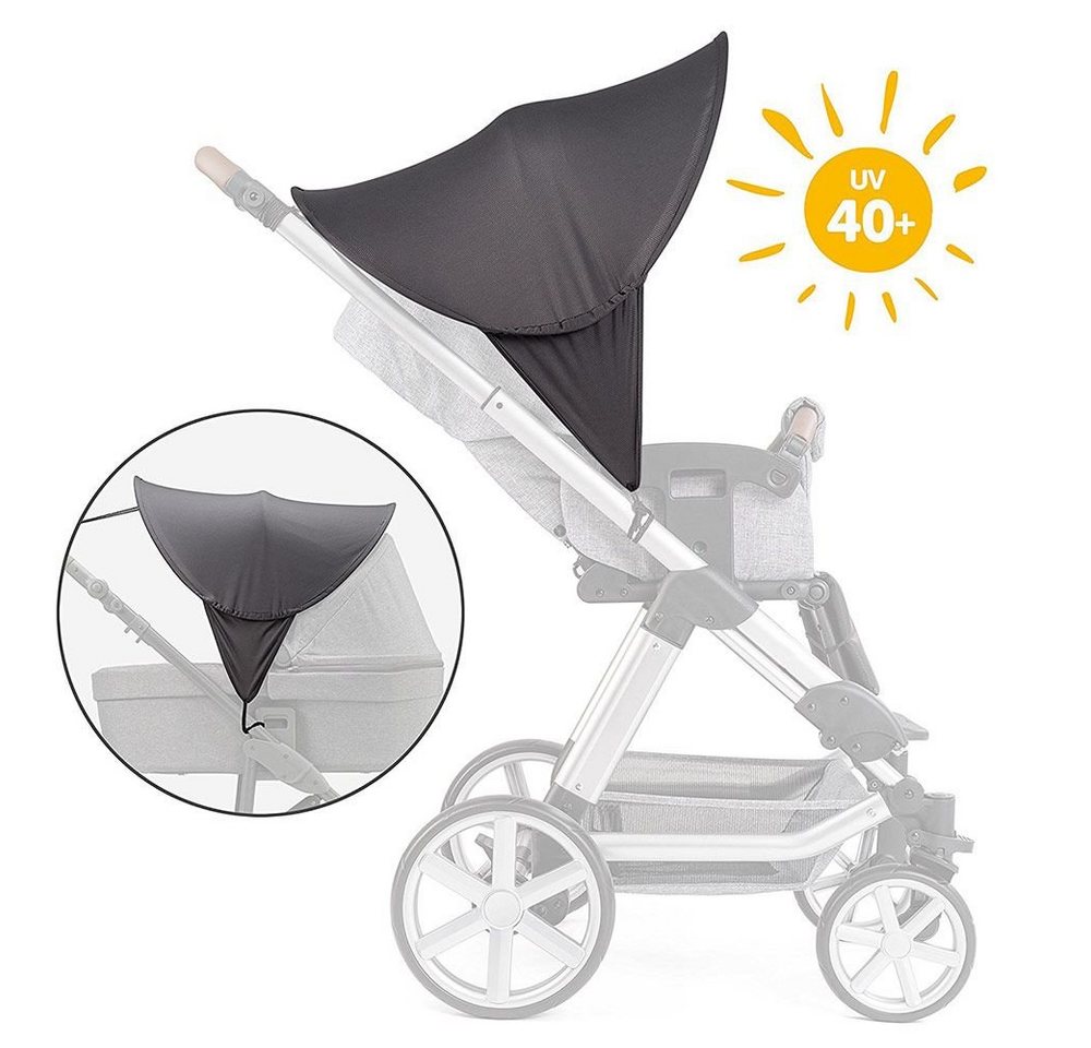 Zamboo Kinderwagen-Sonnenschutzhülle Universal - Dunkelgrau, Sonnendach Sonnenschutz Baby Sonnenverdeck für Kinderwagen und Buggy von Zamboo