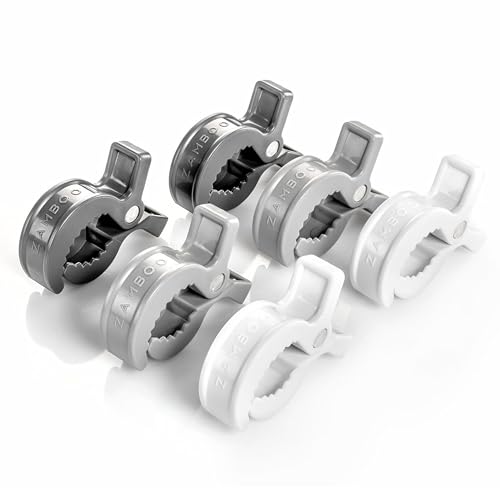 Zamboo Universal Kinderwagen Klammern 6 Stück - Haken/Clips zur Befestigung von Spielzeug, Spucktüchern und Kleidung an Buggy, Kinderwagen oder Babyschale - Grau Weiß Zamboo Universal Kinderwagen Klammern 6 Stück - Haken/Clips zur Befestigung von Spielzeug, Spucktüchern und Kleidung an Buggy, Kinderwagen oder Babyschale - Grau Weiß von Zamboo
