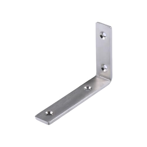 Zambuph 4 Stück L Halterung Eckstreben Verdickte 90 Grad Regaltrennwandunterstützung Edelstahl Bücherregal Hardware Rack, 125 * 84 * 25 * 5mm von Zambuph