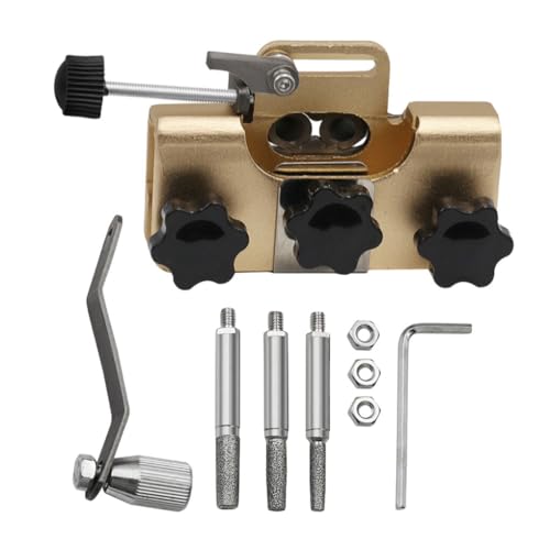 Zambuph Hergestellt aus einer Aluminiumlegierung. Robustes und langlebiges Kettensägenschärfer Set. Kettensägenschärfer Set aus Aluminiumlegierung, einfach, Gold von Zambuph