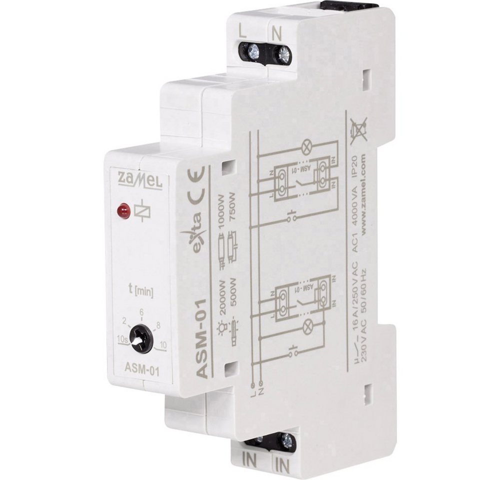 Zamel Lichtschalter Zamel ASM-01 Treppenlichtzeitschalter Hutschiene 230 V Zamel Lichtschalter Zamel ASM-01 Treppenlichtzeitschalter Hutschiene 230 V von Zamel