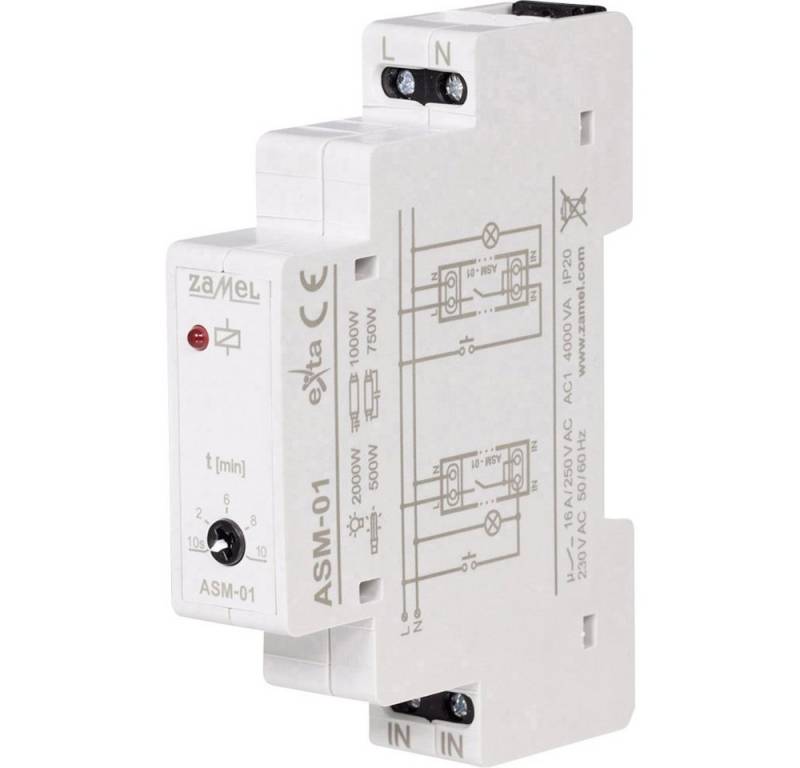 Zamel Lichtschalter Zamel ASM-01 Treppenlichtzeitschalter Hutschiene 230 V von Zamel