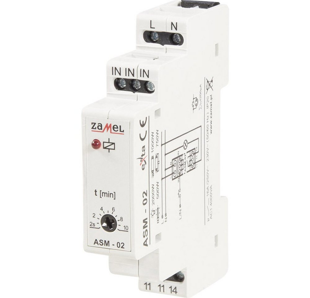 Zamel Lichtschalter Zamel ASM-02 Treppenlichtzeitschalter Hutschiene 230 V Zamel Lichtschalter Zamel ASM-02 Treppenlichtzeitschalter Hutschiene 230 V von Zamel