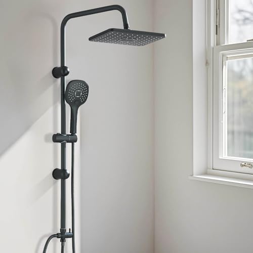 Duscharmatur Komplettset Regendusche mit Regendusche Duschkopf und Handbrause Dusche Komplett für BadzimmerHandbrause mit 3 Strahlarten Duschsystem ohne Armatur Schwarz Duscharmatur Komplettset Regendusche mit Regendusche Duschkopf und Handbrause Dusche Komplett für BadzimmerHandbrause mit 3 Strahlarten Duschsystem ohne Armatur Schwarz von Zamery