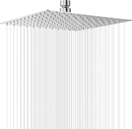 Duschkopf Regendusche Brause Bad Amatur Dusche Luxus Kopfbrause 12 Zoll Regenbrause Regenduschkopf Chrom(30 x 30cm) von Zamery