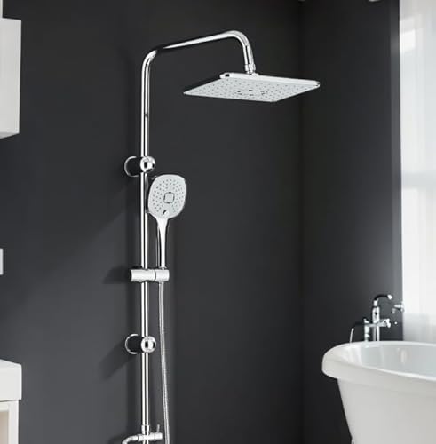 Duschsystem mit Thermostat Chrom Duscharmatur Komplettset mit 3 Strahlarten Regendusche mit Wandhalterung und Duschkopf-Duschpaneel Duschsäule Duschset für Heimische Badezimmer Duschsystem mit Thermostat Chrom Duscharmatur Komplettset mit 3 Strahlarten Regendusche mit Wandhalterung und Duschkopf-Duschpaneel Duschsäule Duschset für Heimische Badezimmer von Zamery