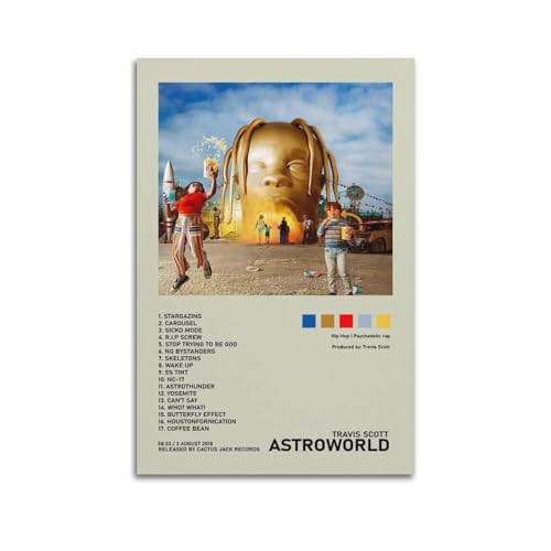 Zamm Astroworld Leinwand-Poster, Wandkunst, dekoratives Gemälde, Schlafzimmer, 40 x 60 cm, ungerahmter Stil von Zamm