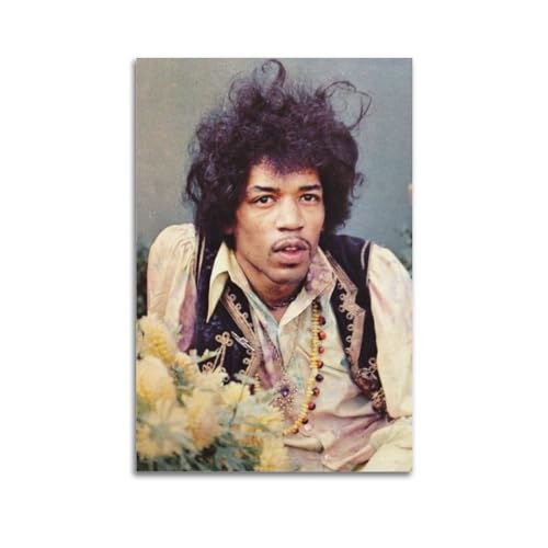 Zamm Jimi Hendrix Leinwand-Poster, Wandkunst, dekoratives Gemälde, Schlafzimmer, Malposter, 30 x 45 cm, ungerahmter Stil von Zamm