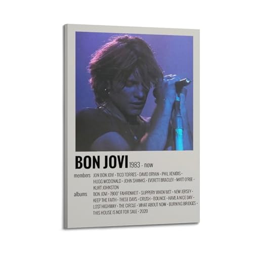 Zamou Bon Jovi Leinwand-Poster, Wandkunst, dekoratives Wohnzimmer-Poster, Schlafzimmer-Poster, 30 x 45 cm, Rahmenstil Zamou Bon Jovi Leinwand-Poster, Wandkunst, dekoratives Wohnzimmer-Poster, Schlafzimmer-Poster, 30 x 45 cm, Rahmenstil von Zamou