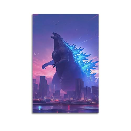 Zamou Godzilla Leinwand-Poster, Wandkunst, dekoratives Wohnzimmer-Poster, Schlafzimmer-Poster, 60 x 90 cm, ungerahmter Stil Zamou Godzilla Leinwand-Poster, Wandkunst, dekoratives Wohnzimmer-Poster, Schlafzimmer-Poster, 60 x 90 cm, ungerahmter Stil von Zamou