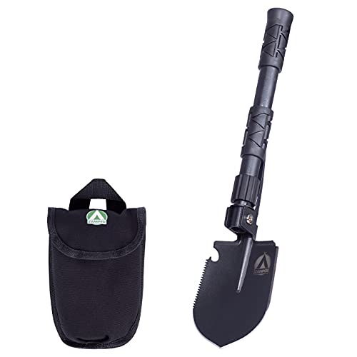 Zamper Klapp-Spaten Multifunktions-Werkzeug Kompakt - Camping Outdoor & Survival Gadget - Klapp-Schaufel mit Tasche von Zamper