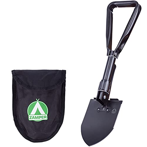 Zamper Klappspaten mit Tasche - Klappschaufel & Spaten für Outdoor Camping Survival Trekking - Tool & Werkzeug auch für Schnee von Zamper