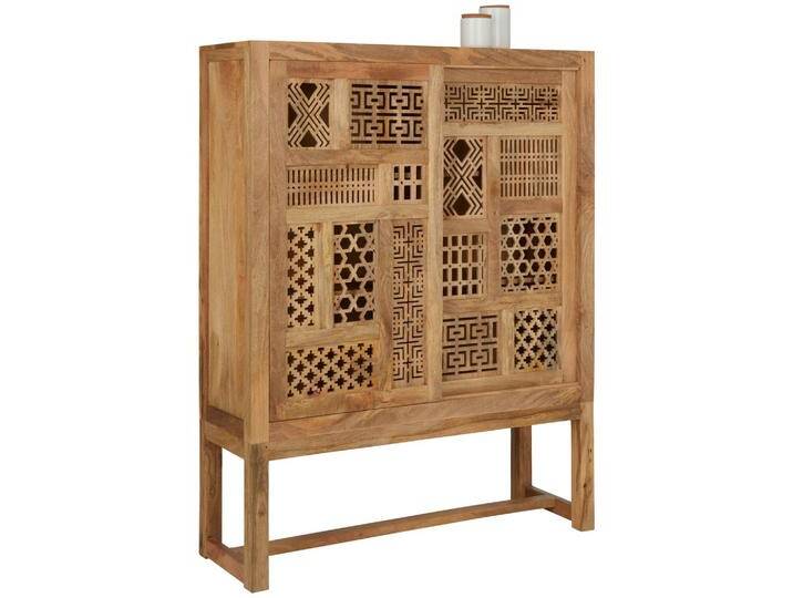 Highboard Lakota aus Mangoholz in Hellbraun von Zandiara