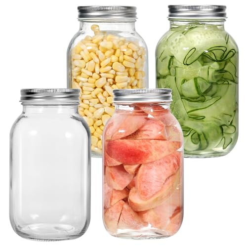 Zanfqvo 4 Stück Einmachgläser, 1000ml Luftdichte Einweckgläser mit Schraubdeckel, Marmeladengläser, Einkochgläser für Hausgemachte Marmelade, Einmachen, Aufbewahren, Fermentieren von Lebensmitteln Zanfqvo 4 Stück Einmachgläser, 1000ml Luftdichte Einweckgläser mit Schraubdeckel, Marmeladengläser, Einkochgläser für Hausgemachte Marmelade, Einmachen, Aufbewahren, Fermentieren von Lebensmitteln von Zanfqvo