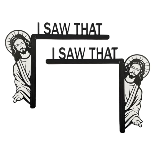 Zankie 1/2 Stück Türrahmen „I Saw That Jesus“-Schild „I Saw Jesus“-Türsitz-Dekoration Für Christliche Heimtür-Eckdekoration, Jesus-Tür-Eckdekoration von Zankie
