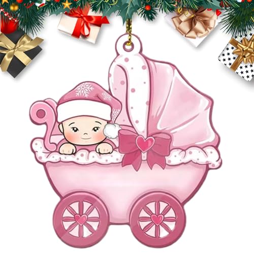 Baby's First Christmas Hängeornament – Weihnachtsdekoration Babys First Christmas Tree Christbaumkugel | Neues Baby-Geschenk, Acryl-Kinderwagen-Andenken, Geschenk-Plakette, Ornament von Zankie