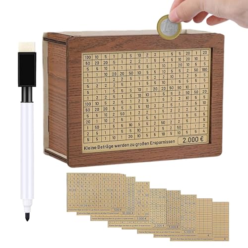 -Spardose mit Zähler – wiederverwendbares Spardose, Geldsparbox mit löschbarem Stift, Spar-Challenge-Box, Geldsparbox für Erwachsene und Kinder -Spardose mit Zähler – wiederverwendbares Spardose, Geldsparbox mit löschbarem Stift, Spar-Challenge-Box, Geldsparbox für Erwachsene und Kinder von Zankie