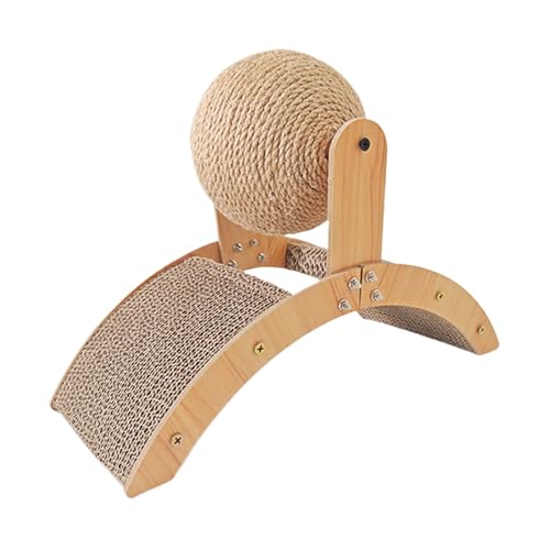 Katzenkratzbrett, Katzen Krallenpflege Spielzeug, Bogenbrücke Ball Kratzbrett Sisal Holz Indoor Ballspiel Bewegung Möbelschützer für Kitten von Zankie