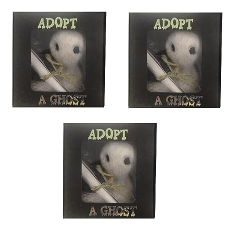 Zankie 1/3/5 Stück Adopt A Ghost – Weißes Wollfilz-Geist- und kleines Schriftrollen-Set| Geister-Filzpuppe, süßes Halloween-Geist-Geschenk, lustiger Haustier-Geist von Zankie