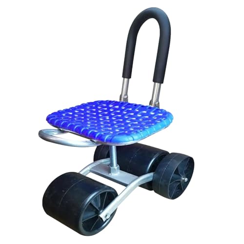 Zankie 360 Grad Drehbarer Gartensitz Mit Einstellbarer Höhe | Gartensitz Mit Rollen | Robuster Gardening Workseat Rollhocker Für Den Garten Im Freien, Stabile Gartenarbeitsplätze von Zankie