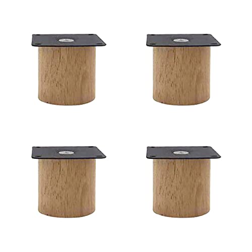 Zanotva 4pcs Hölzern Möbel Füße mit Vorgebohrte Löcher, 5-20cm zum Tabellen, Stühle Solide Holz Sofa Stützbeine, mit Schrauben, rutschfest Matte (Color : Wood, Size : 15cm/5.9in) von Zanotva
