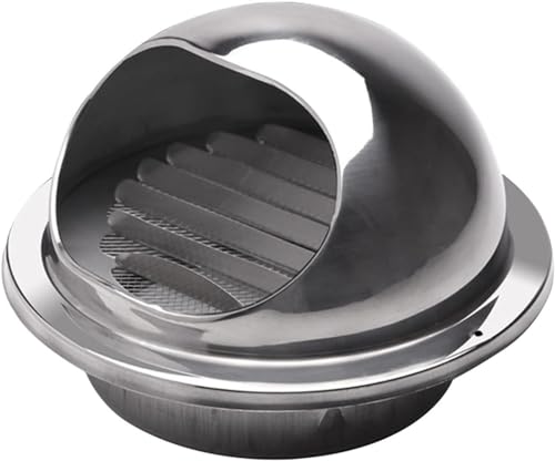 Zanotva An der Wand montierbare runde Bull-Nose-Entlüftung aus Metall, Lüftungsauslasskappe, Kanalabdeckung aus Edelstahl 304, runde Lüftungsgitterhaube (Size : 60mm/2.36in) von Zanotva