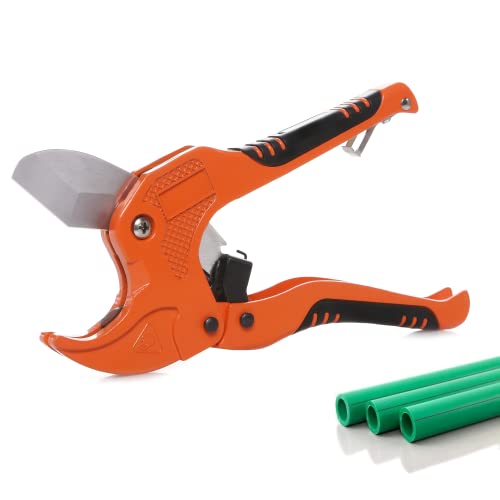 Zantle Rohr- und Rohrschneider zum Schneiden von PEX, PVC und PPR Kunststoffschläuchen und Sanitärrohre bis zu 4,8 cm, ideal für Heimarbeiten und Klempner (orange). von Zantle