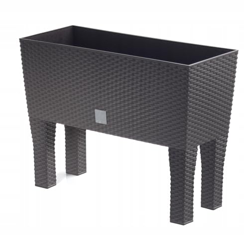 30 Liter rechteckiger High Gärtner mit dunklem ockerfarbenem 60 x 25 x 46 cm mit Beinen von Prosperplast