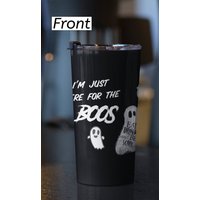 I'm Just Here For The Boos - Lustiger Halloween Party Becher Gruselige Geister Schwarz Mit Weißer Schrift 50G von ZanyOnline