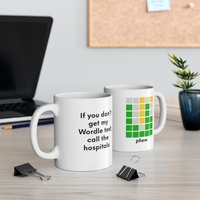 Wordle Text Oder Post - Call The Hospitals Lustiges Wort Meme Weiße Keramik11Oz von ZanyOnline