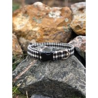 Hahnentritt Hundehalsband - Muster Schwarz & Weiße Hundehalsbänder Schnellverschluss Designer Style Halsbänder von ZanyZak