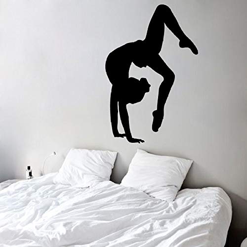 Wandtattoo Turner Sport Gymnastik Kunstwand Vinyl WandaufkleberKinder Kindergarten Baby Zimmer Bettwäsche Yoga Dekoration84X56cm von Zaosan