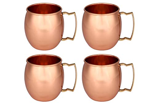 Zap Impex, reine Kupfer Moscow Mule Becher resorbierbar, ideal für alle Kalte Getränke Bar oder Home Best Geschenk-Set von 4 von Zap Impex