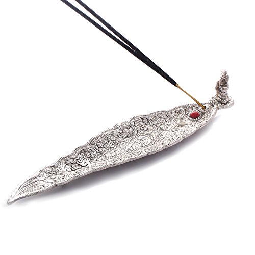 Zap Impex Metall Leaf Räucherstäbchenhalter & Asche Fänger (Ganesh Figurine) von Zap Impex