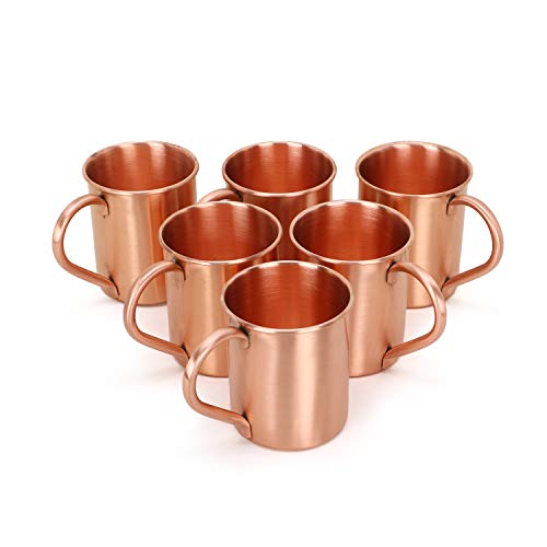 Zap Impex Moscow Mule Becher, Kupferbecher, einfach, ideal für jedes gekühlte Getränk, um zu unterhalten und in der Bar oder zu Hause zu sein. Tolles Bar-Geschenkset mit 6 Stück von Zap Impex