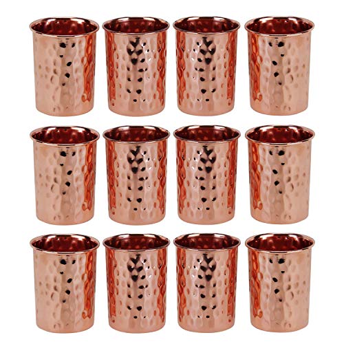 Zap Impex Moscow Mule Tumbler aus reinem Kupfer, gehämmert, 12 Stück von Zap Impex