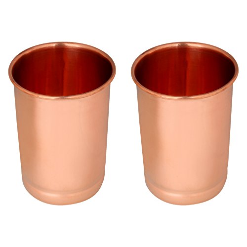 Zap Impex Trinkgefäße Kupfer Glas reines Kupfer Zuhaltung ayurvedischen Heil 2er-Set von Zap Impex