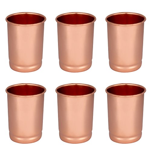 Zap Impex Trinkglas Kupferglas reines Kupfer Tumbler Heilungsset von 6 von Zap Impex