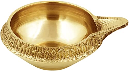 Zap Impex Traditionelle Messing-Öllampe – handgefertigte indische Festival-Dekoration Diya für Zuhause (1) von Zap Impex