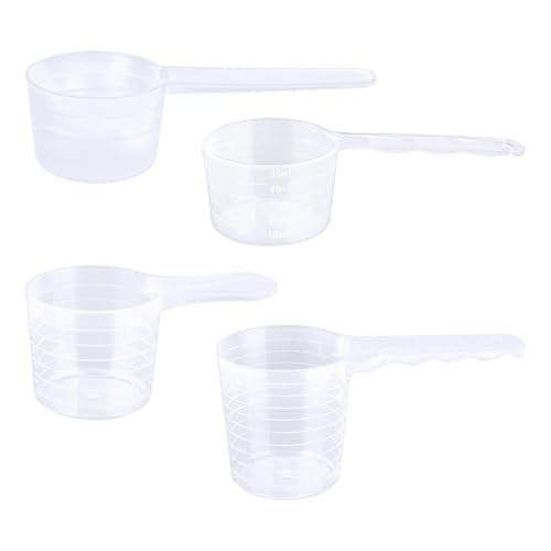 Messlöffel, 4 Stück Dosierlöffel transparent mit Skala 10/7/50/40 ml, Waschmittel Dosierhilfe, Plastik Dosierlöffel für Milchpulver, Proteinpulver, Mehl, Küchenbedarm Messlöffel, 4 Stück Dosierlöffel transparent mit Skala 10/7/50/40 ml, Waschmittel Dosierhilfe, Plastik Dosierlöffel für Milchpulver, Proteinpulver, Mehl, Küchenbedarm von Zaphara