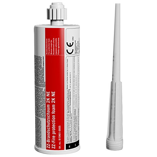 Zapp-Zimmermann Brandschutzschaum 2K-NE Set B15N01-0106 (B15N01-0103 ZZ-Mischeraufsatz B99V00-0204 Schaumstoff ntumeszierend ETA Massivwand Kombiabsc) Feuerwiderstandsklasse: S90 (Pack à 6 Stück) von Zapp-Zimmermann