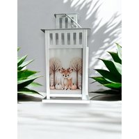Herbstliche, Personalisierte Grablaterne Mit Wunschtext Grablicht Grabschmuck Herbstlaterne Windlicht Motiv Reh von ZaraTiv