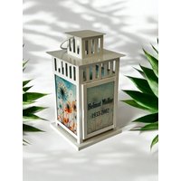Personalisierte Grablaterne Mit Wunschtext Grablicht Grabschmuck Windlicht Trauerlicht Grabdeko Pusteblumen von ZaraTiv